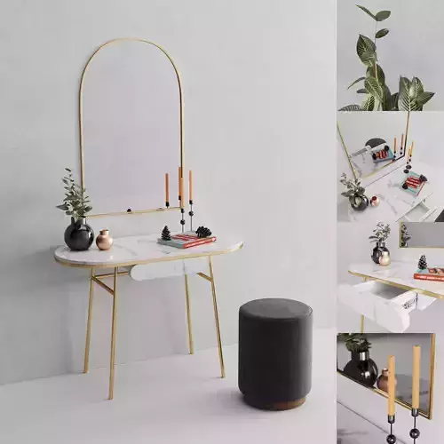 Senzo Marble Desk Penfold Footstool