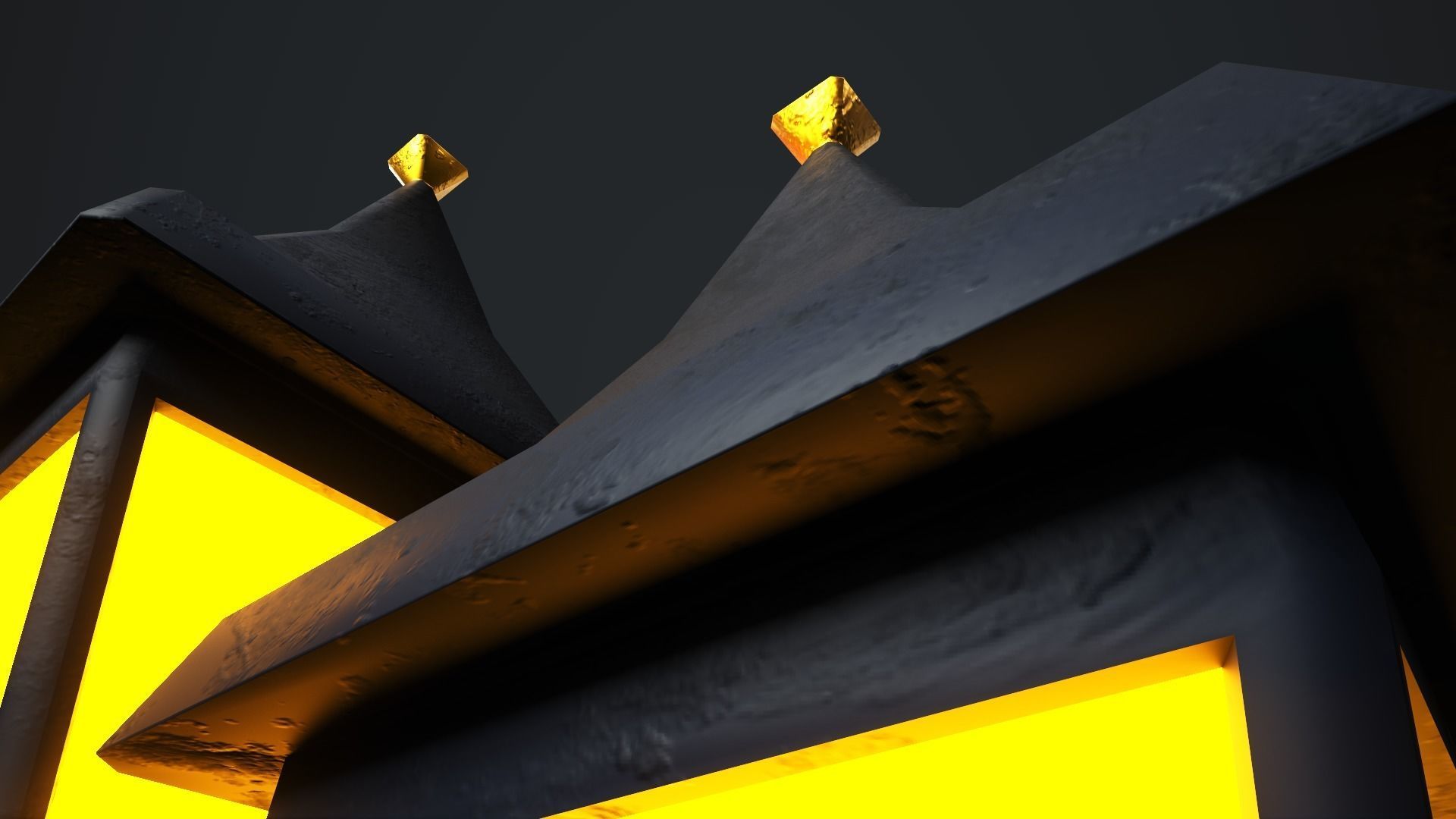 Victorian Street Lamp Low-poly 3D model_8