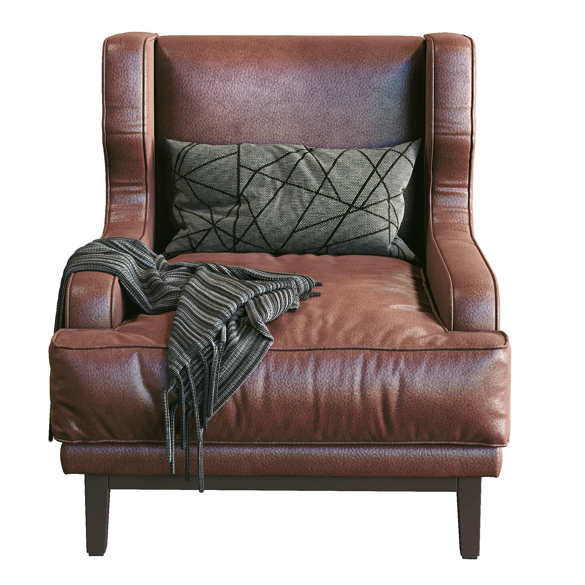 Leather Armchair Camille By Porada 3D model_2