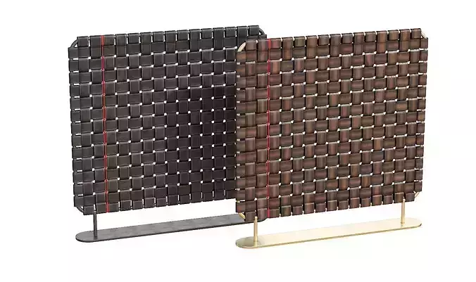 Leather Wicker Screen