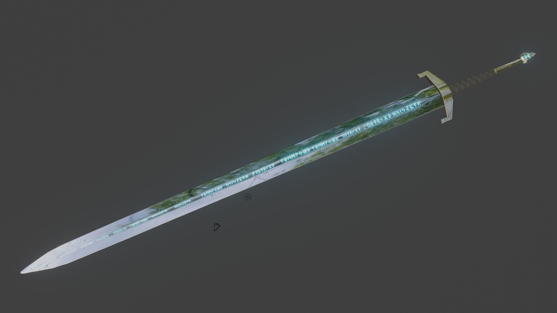 ancient sword Low-poly 3D model_6