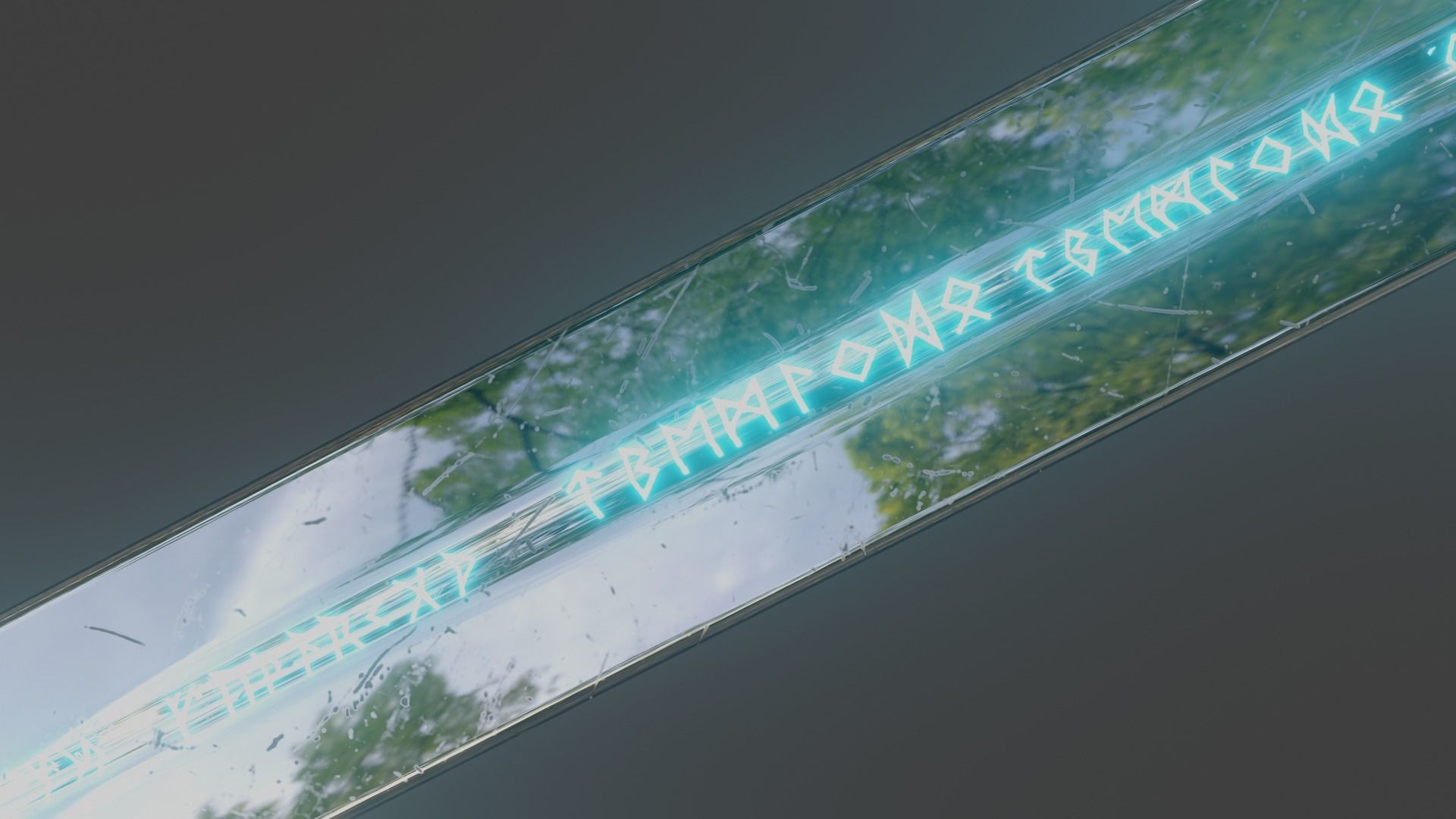 ancient sword Low-poly 3D model_1