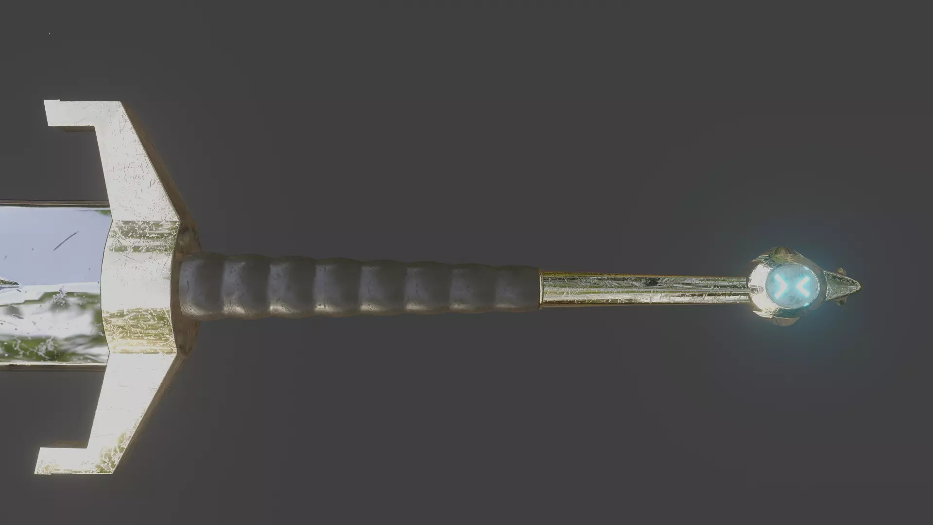 ancient sword Low-poly 3D model_0