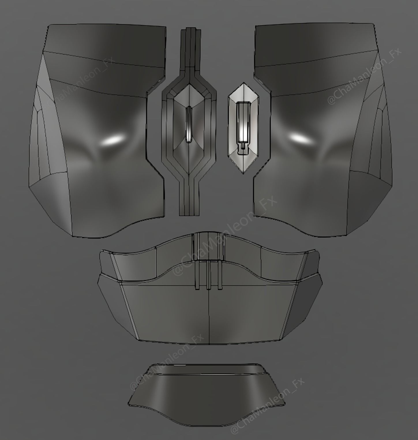 Bo Katan Mandalorian 3d Print Cosplay Breast Ab and Pelvic Armor 3D print model_5