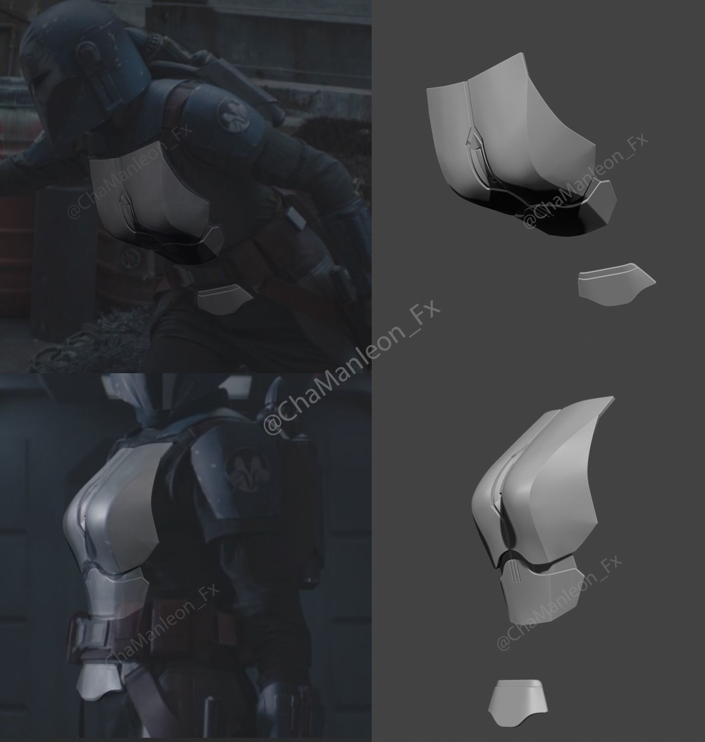 Bo Katan Mandalorian 3d Print Cosplay Breast Ab and Pelvic Armor 3D print model_2