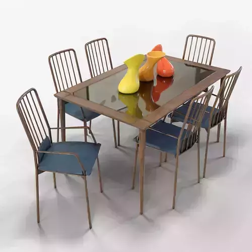 Minimal Dining Set 3D model