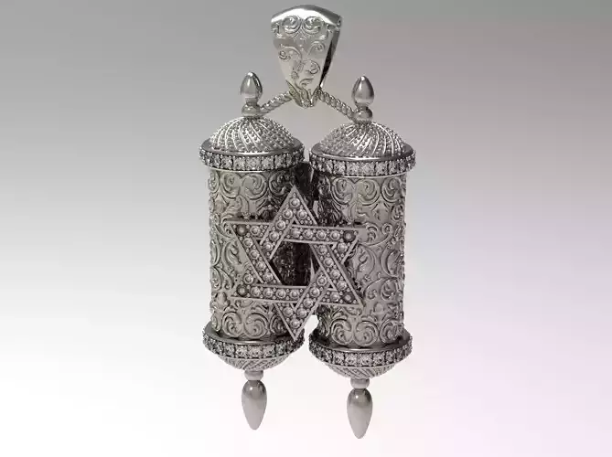 Pendant Torah Scroll with Star of David N - 228
