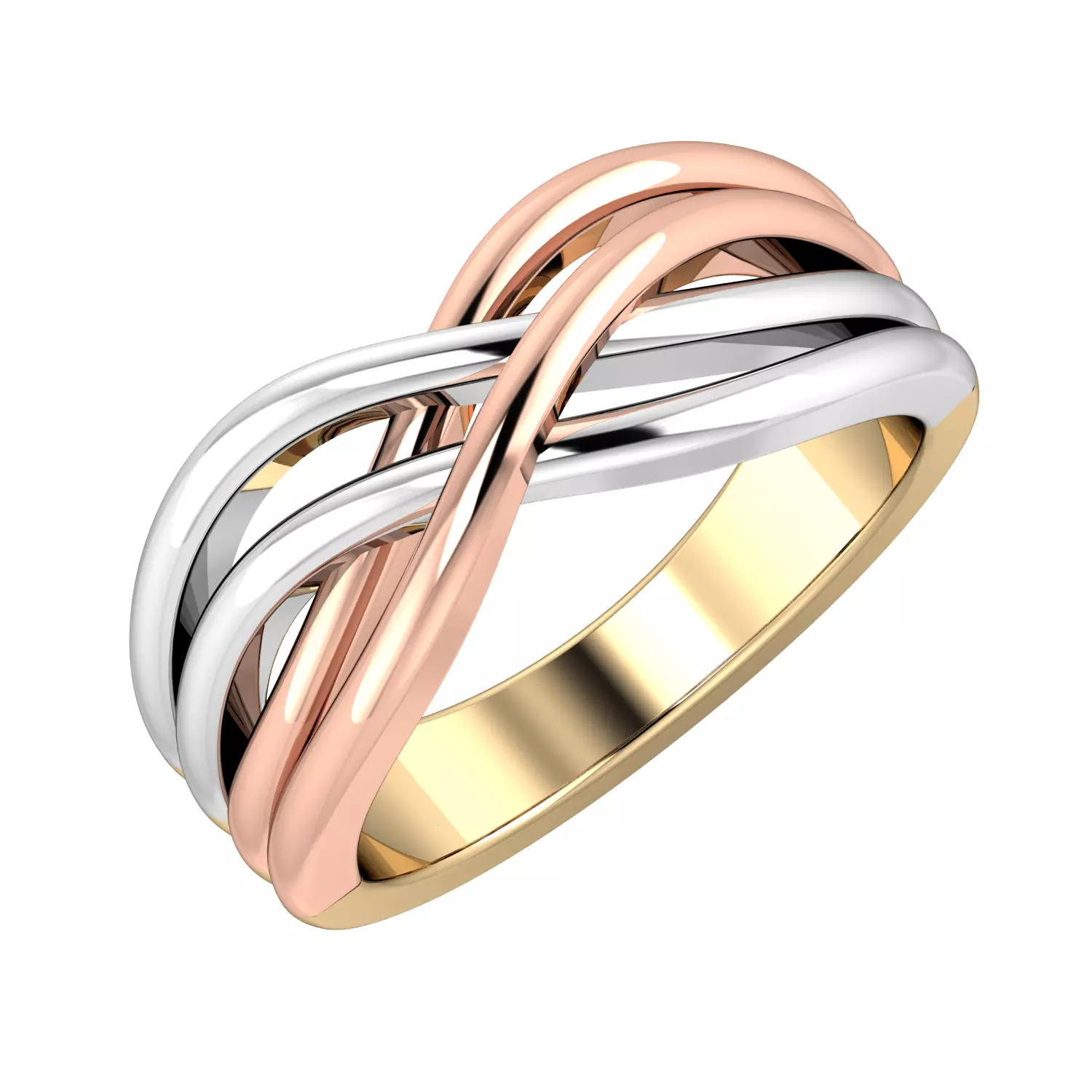 SWARING01 two tone gold and rose gold ring 3D print model_0