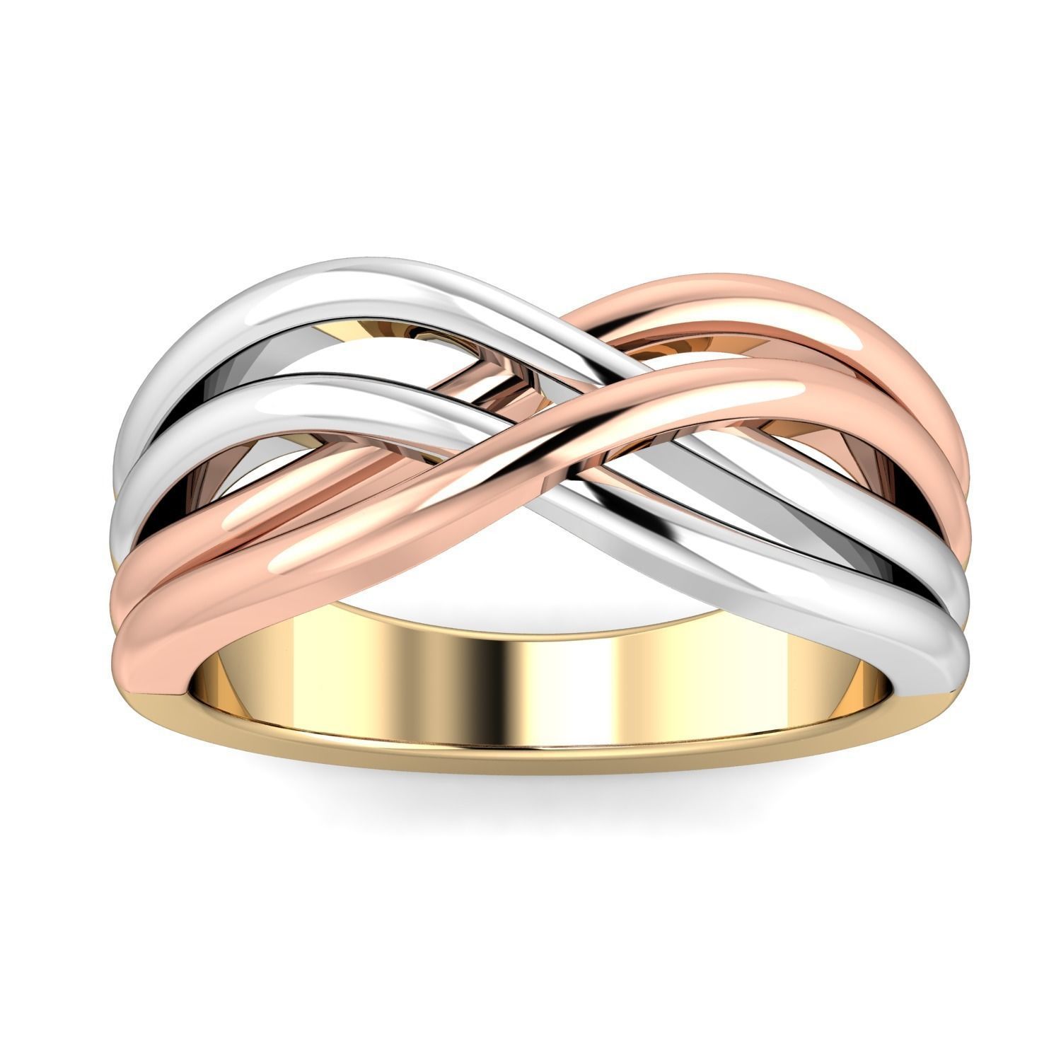 SWARING01 two tone gold and rose gold ring 3D print model_1