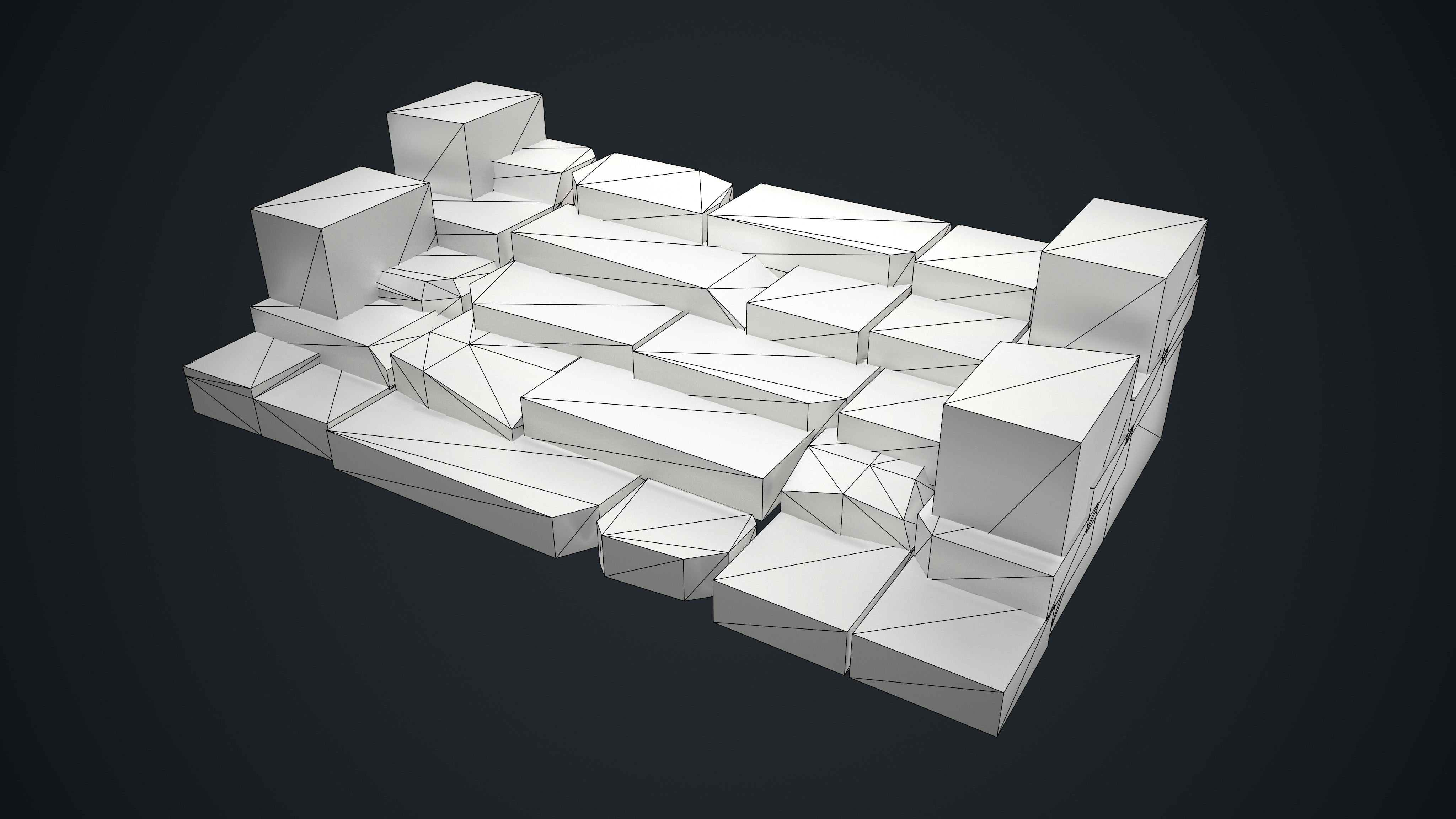 Stone and Marble Stairs Pack Low-poly 3D model_7