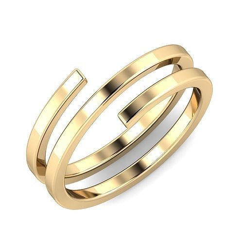 SWARING08 gold ring with two lines 3D print model