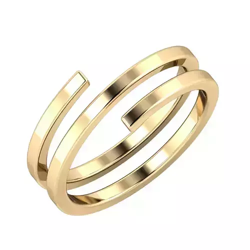 SWARING08 gold ring with two lines 3D print model