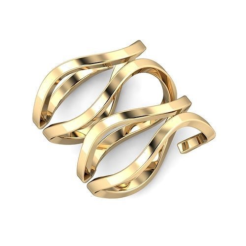 SWARING09 wavy gold cuff ring