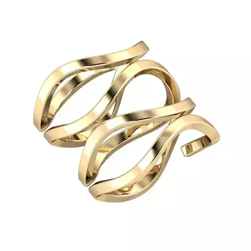 SWARING09 wavy gold cuff ring 3D print model