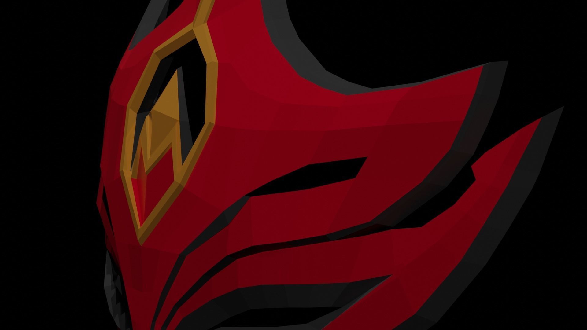 Tartaglia Childe Mask Genshin Impact Low Poly Low-poly 3D model_6