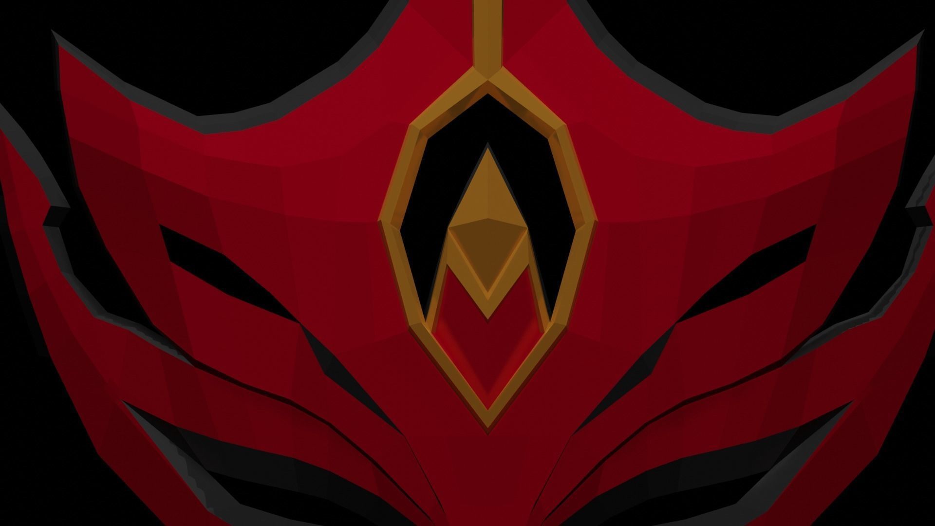 Tartaglia Childe Mask Genshin Impact Low Poly Low-poly 3D model_5