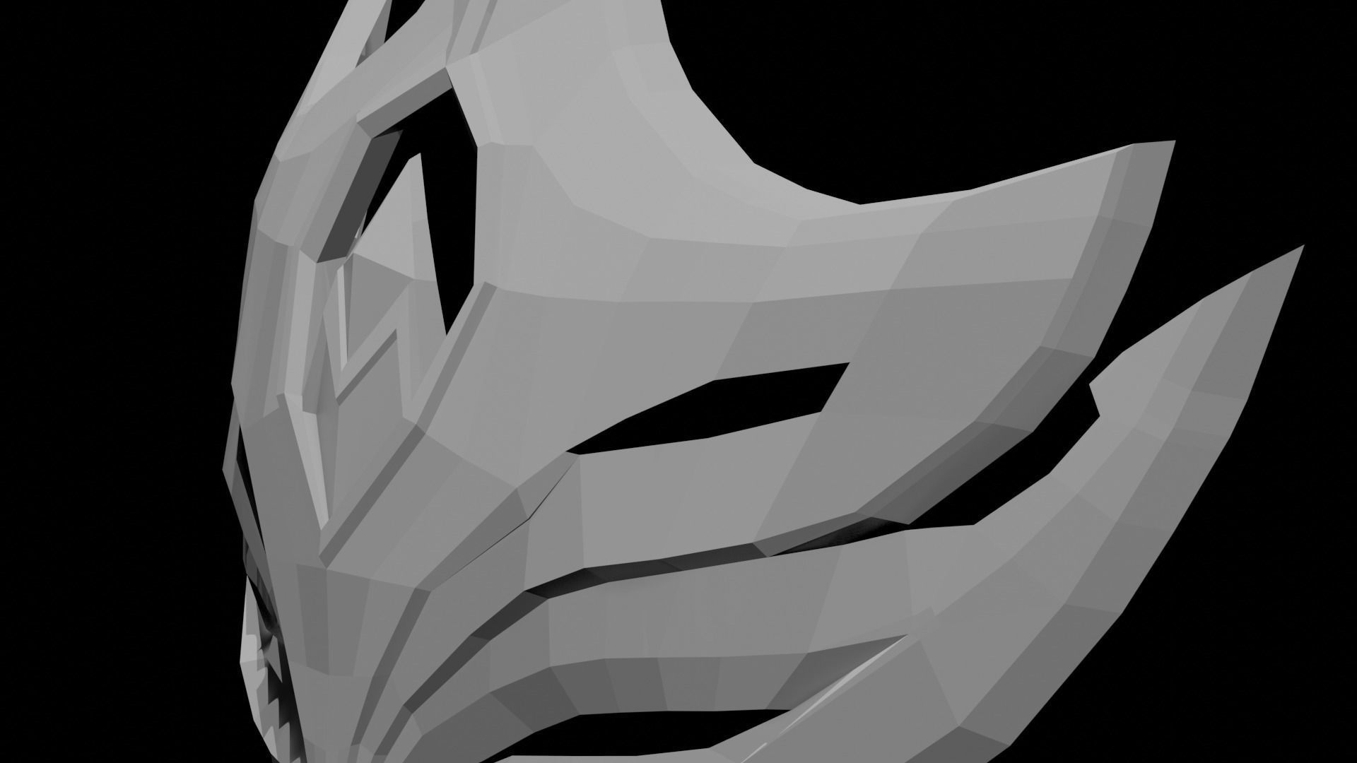 Tartaglia Childe Mask Genshin Impact Low Poly Low-poly 3D model_7