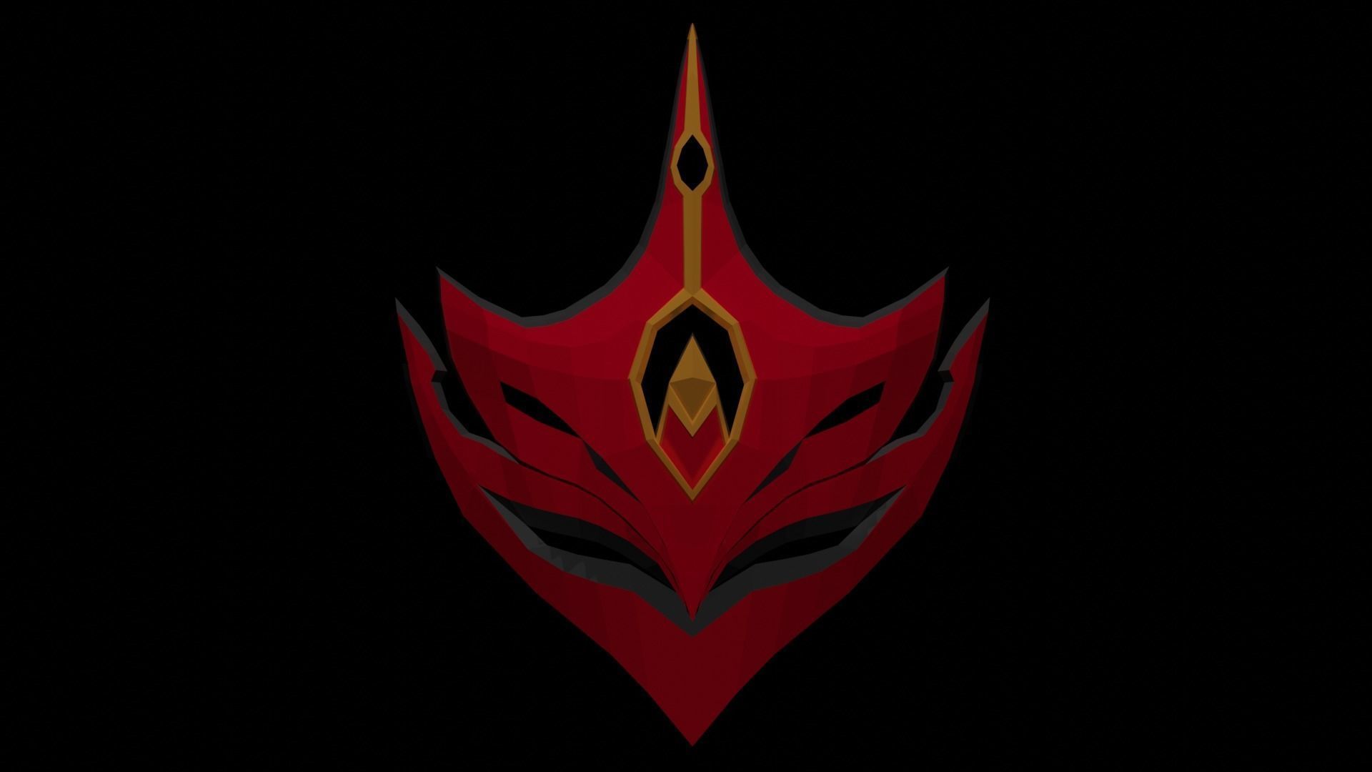 Tartaglia Childe Mask Genshin Impact Low Poly Low-poly 3D model_3