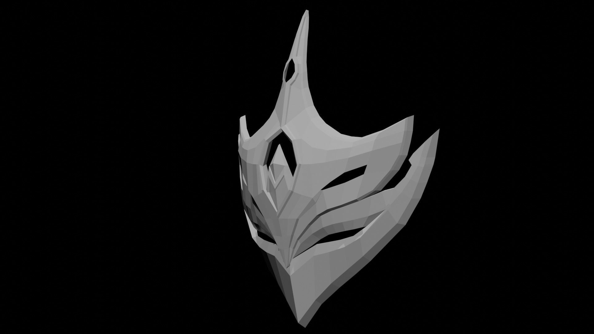 Tartaglia Childe Mask Genshin Impact Low Poly Low-poly 3D model_2