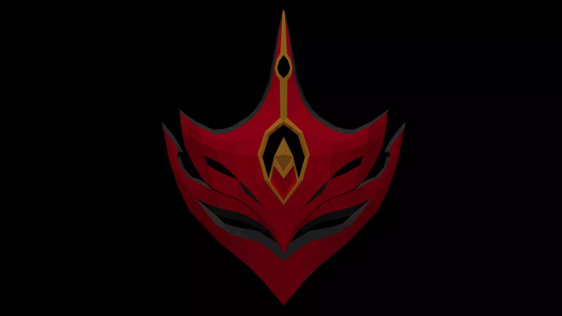 Tartaglia Childe Mask Genshin Impact Low Poly Low-poly 3D model_0