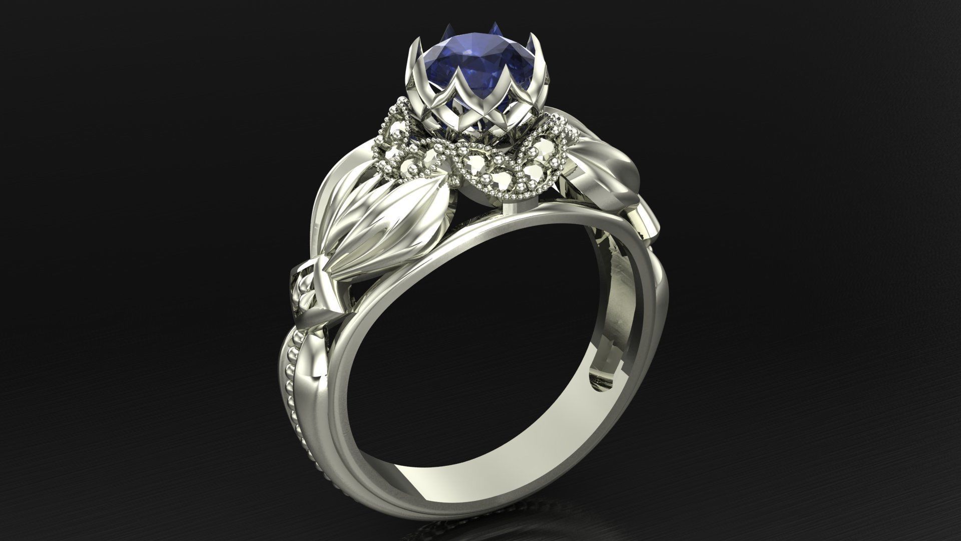 fashion ring 3D print model_3