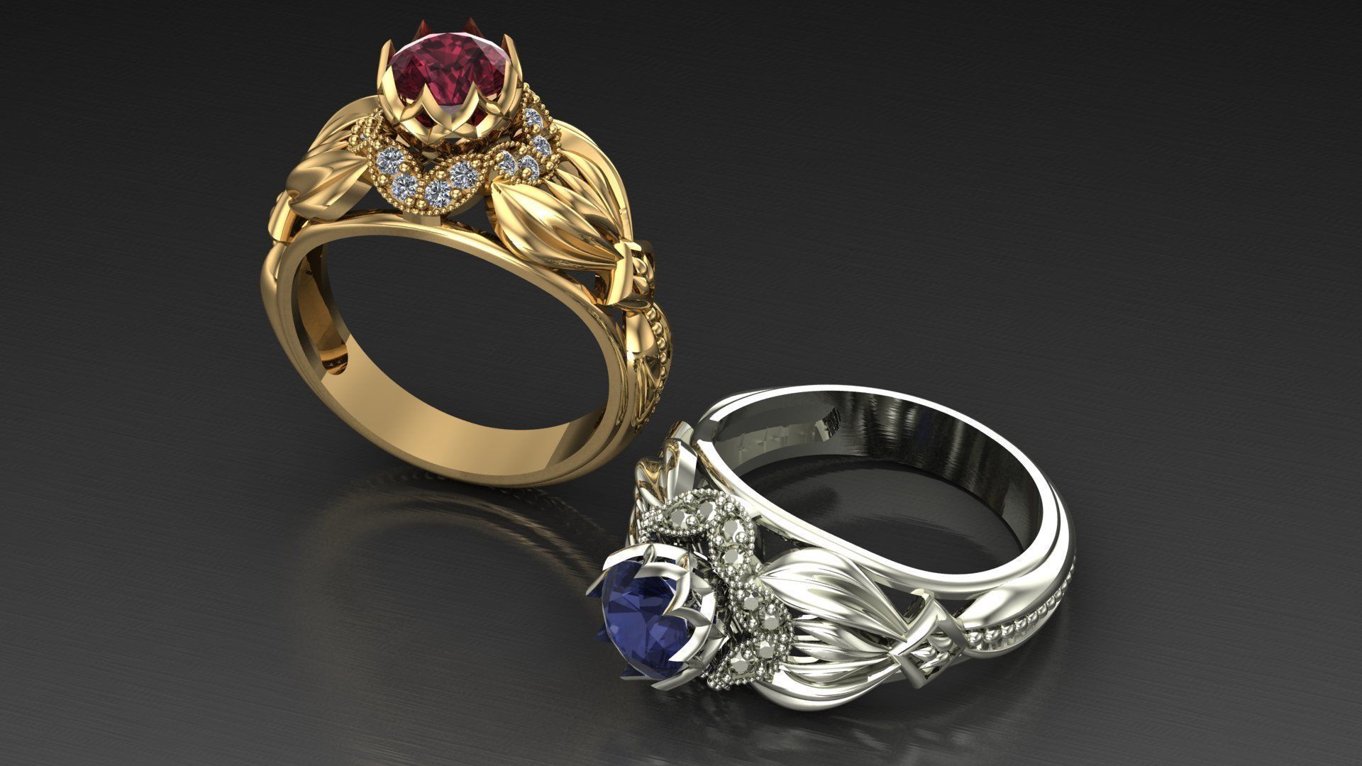 fashion ring 3D print model_1