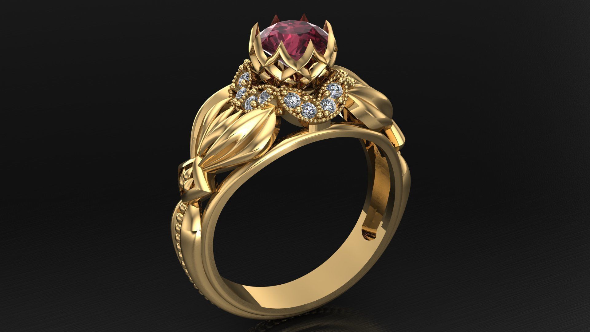 fashion ring 3D print model_2
