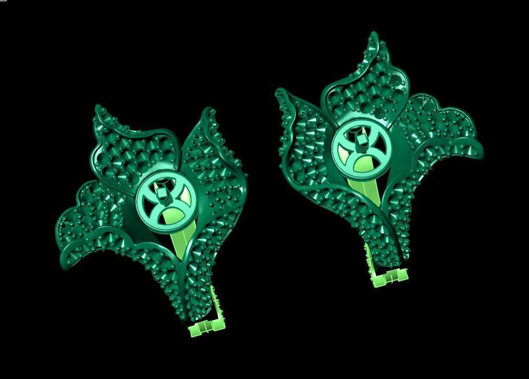 sea earrings with pearls  3D print model_9