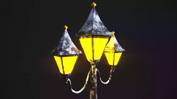 Snowy Victorian Street Lamp