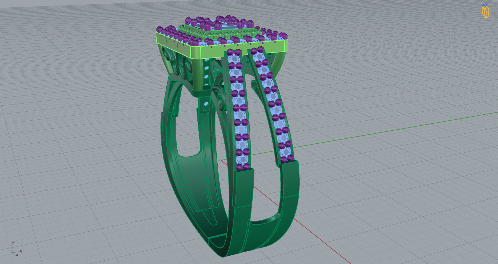 M1299009 Baguette ring 3D print model_11