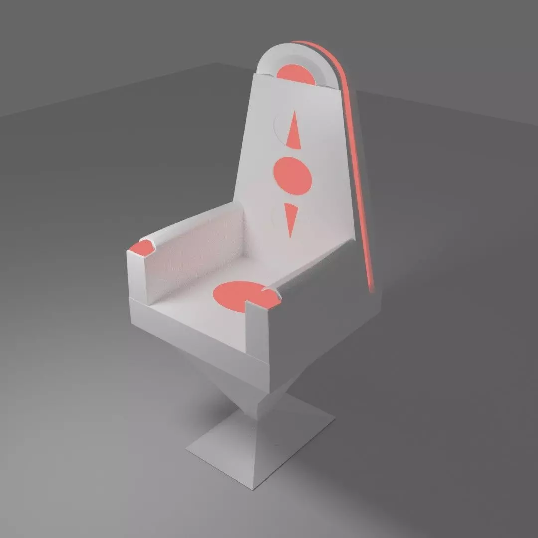 Sci-fi Alien Chair Low-poly 3D model
