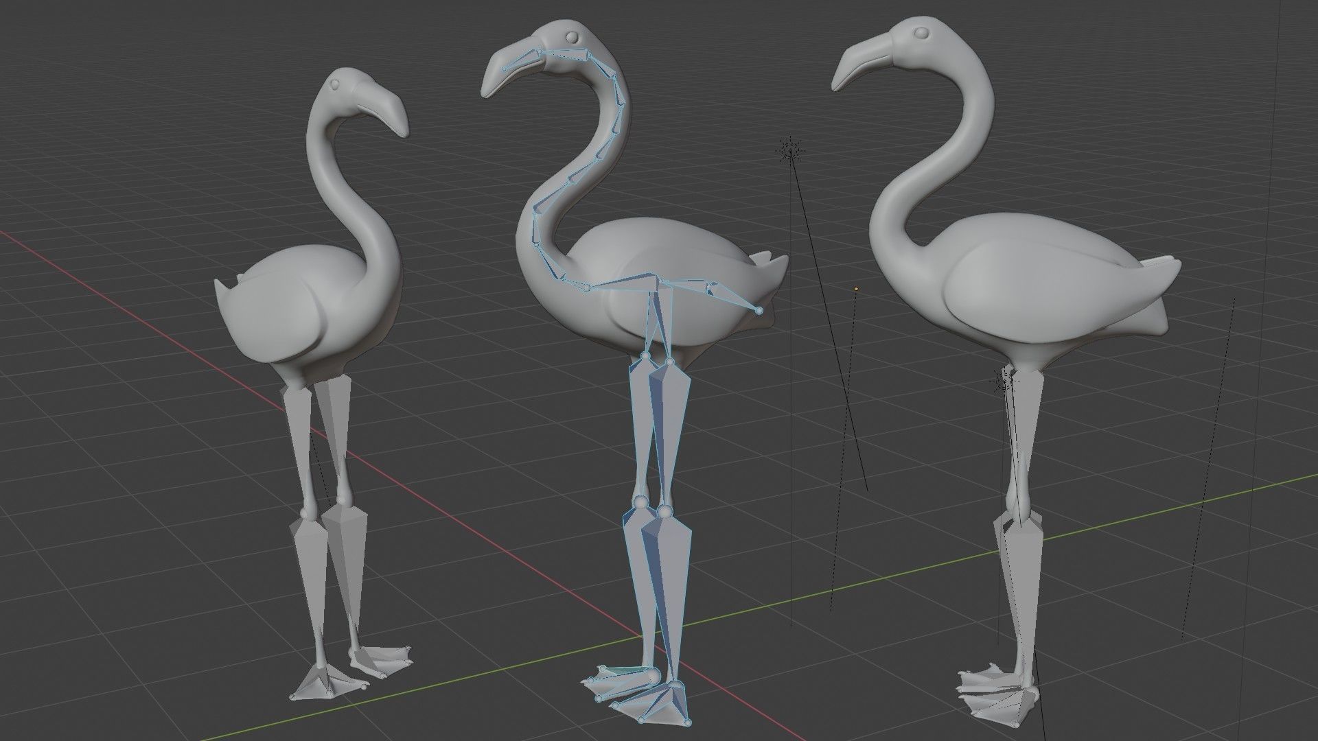 Flamingo Low-poly 3D model_8