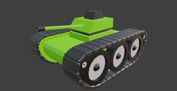 Low Poly Tank Low-poly 3D model