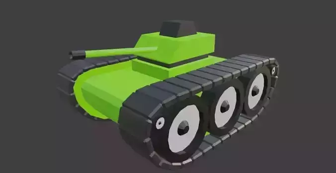Low Poly Tank Low-poly 3D model