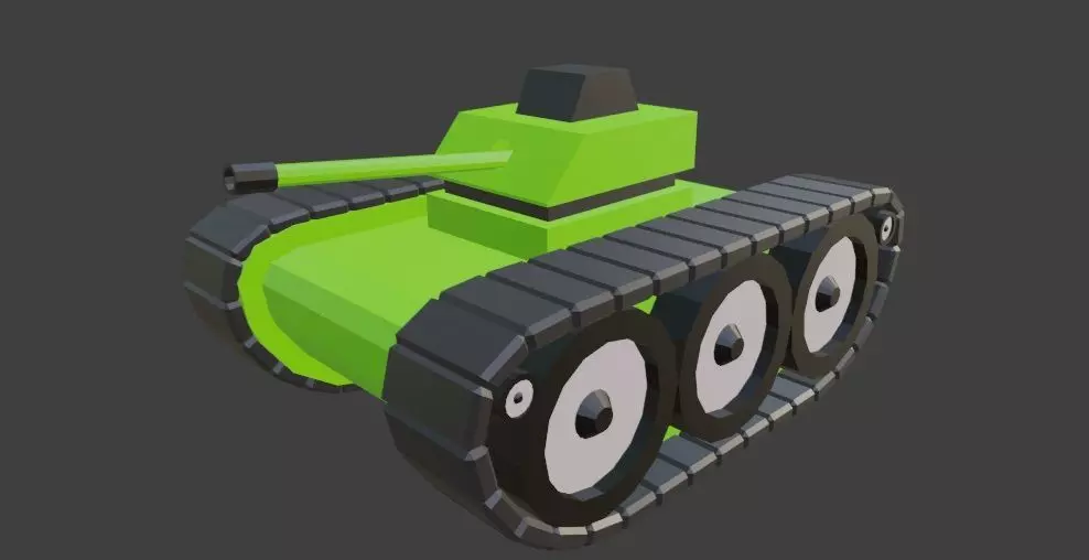 Low Poly Tank Low-poly 3D model
