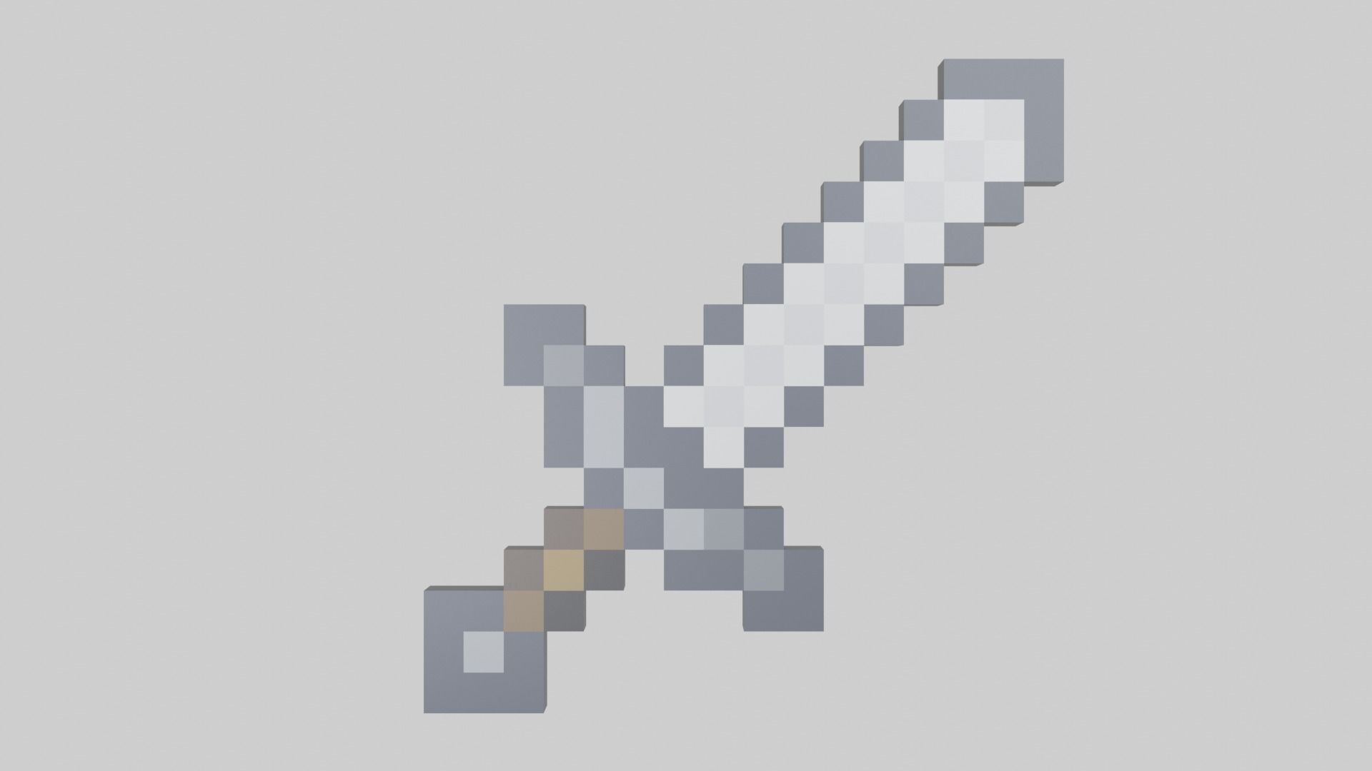 Minecraft Iron sword Free low-poly 3D model_1