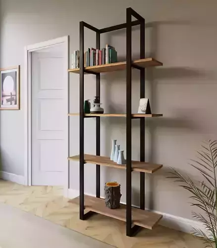 Bookshelf Loft Industrial furniture Corona Scene