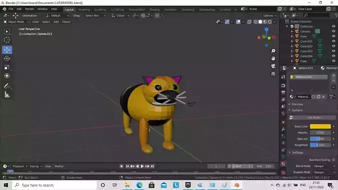 LOW POLY CAT FOR 3D PRINTING