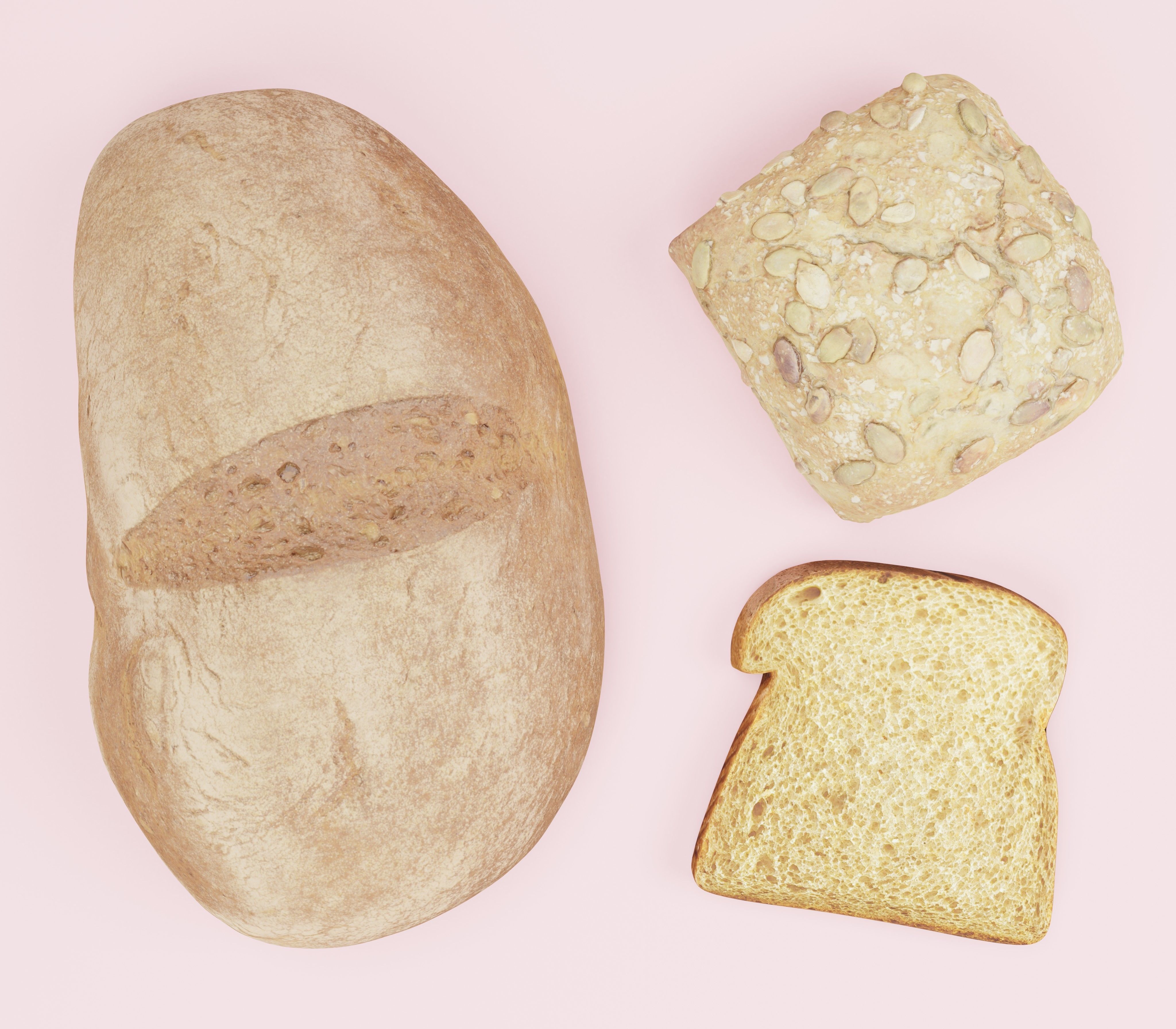 Game Ready Loaf of Bread Free low-poly 3D model_1