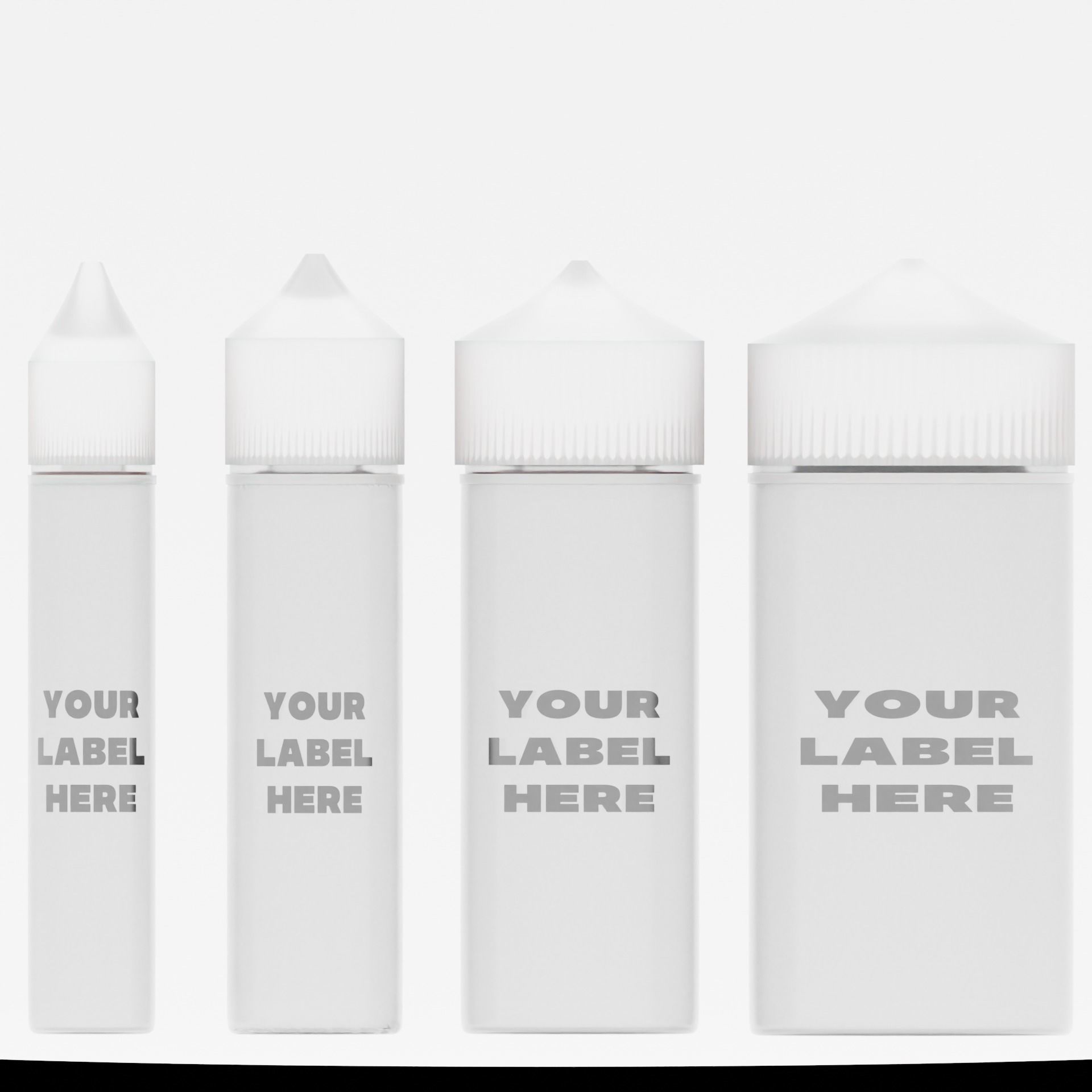 Plastic Bottles for Vaping o Tattoo Ink with Label included Free 3D model_4