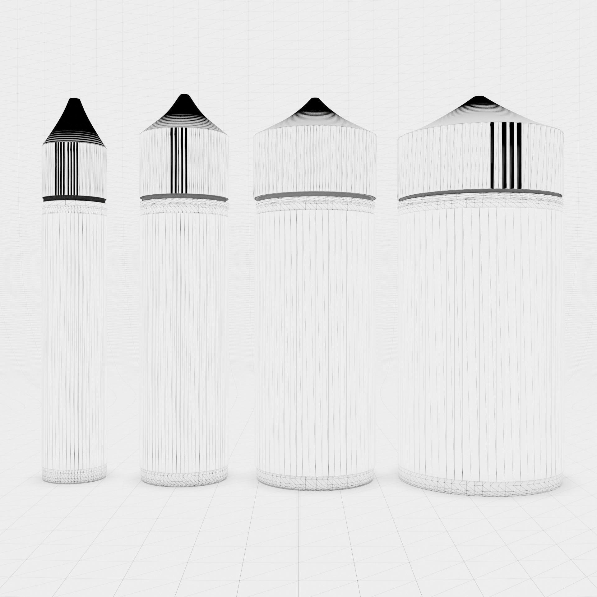 Plastic Bottles for Vaping o Tattoo Ink with Label included Free 3D model_2