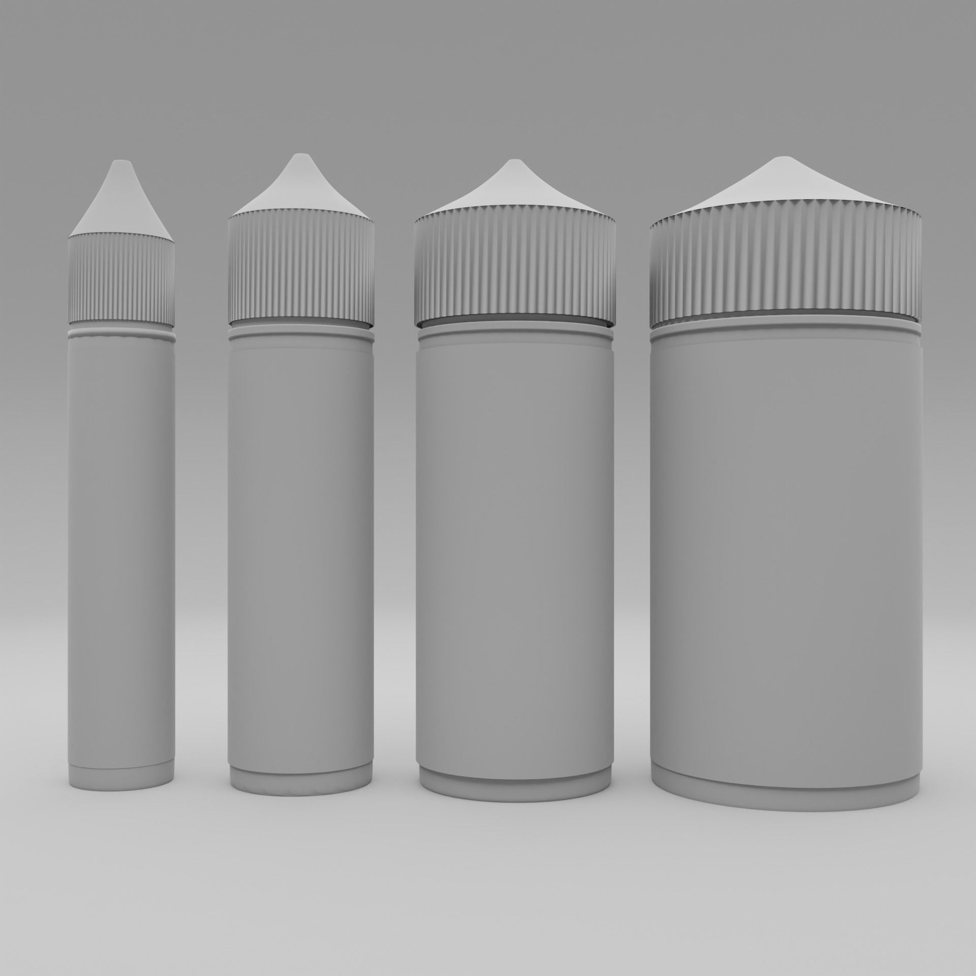 Plastic Bottles for Vaping o Tattoo Ink with Label included Free 3D model_3