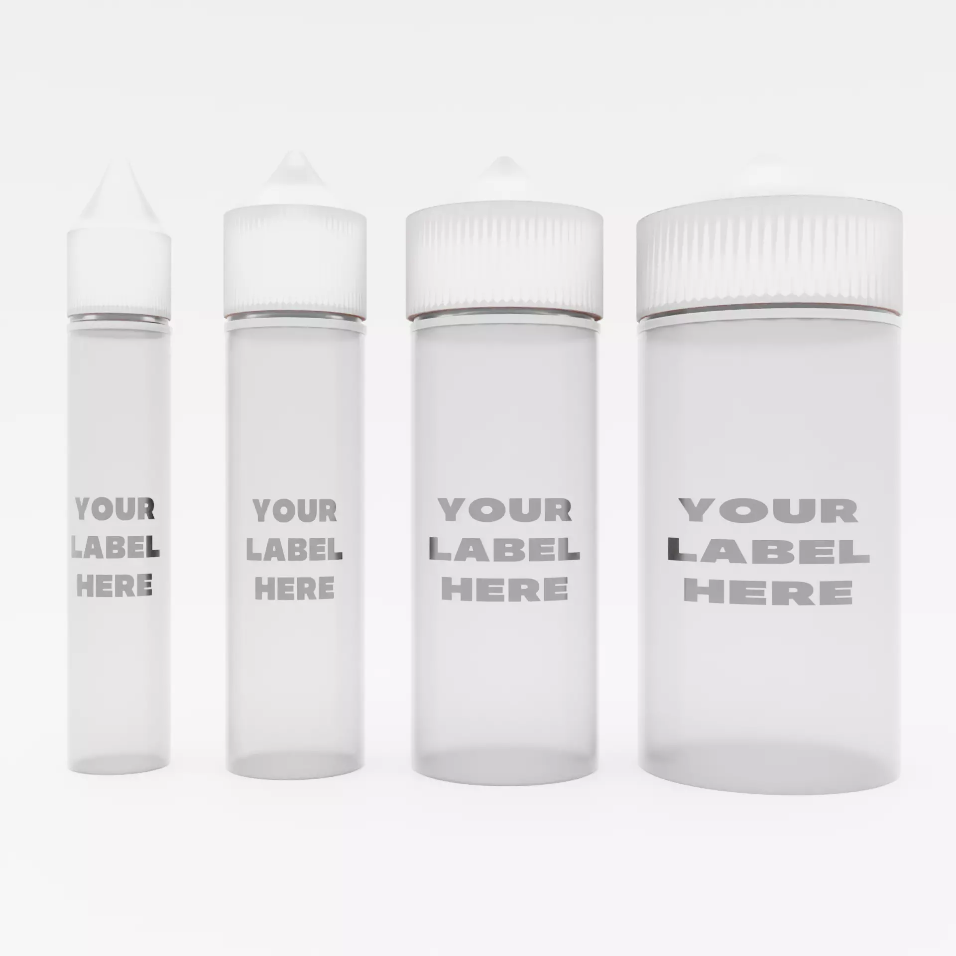 Plastic Bottles for Vaping o Tattoo Ink with Label included Free 3D model_0