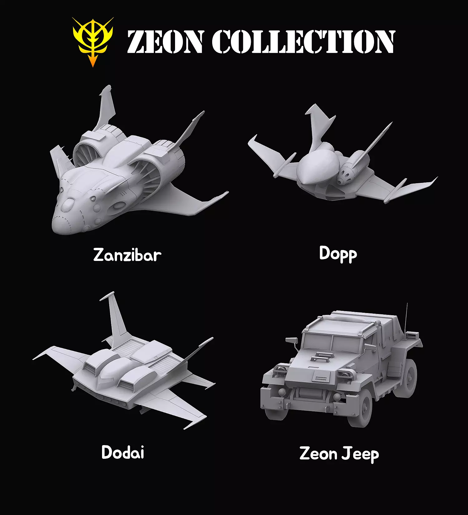 Gundam Zeon Space military Collection 3D model_0