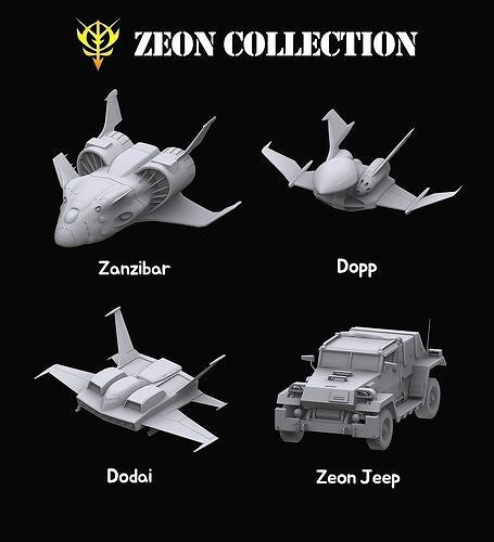 Gundam Zeon Space military Collection 3D model