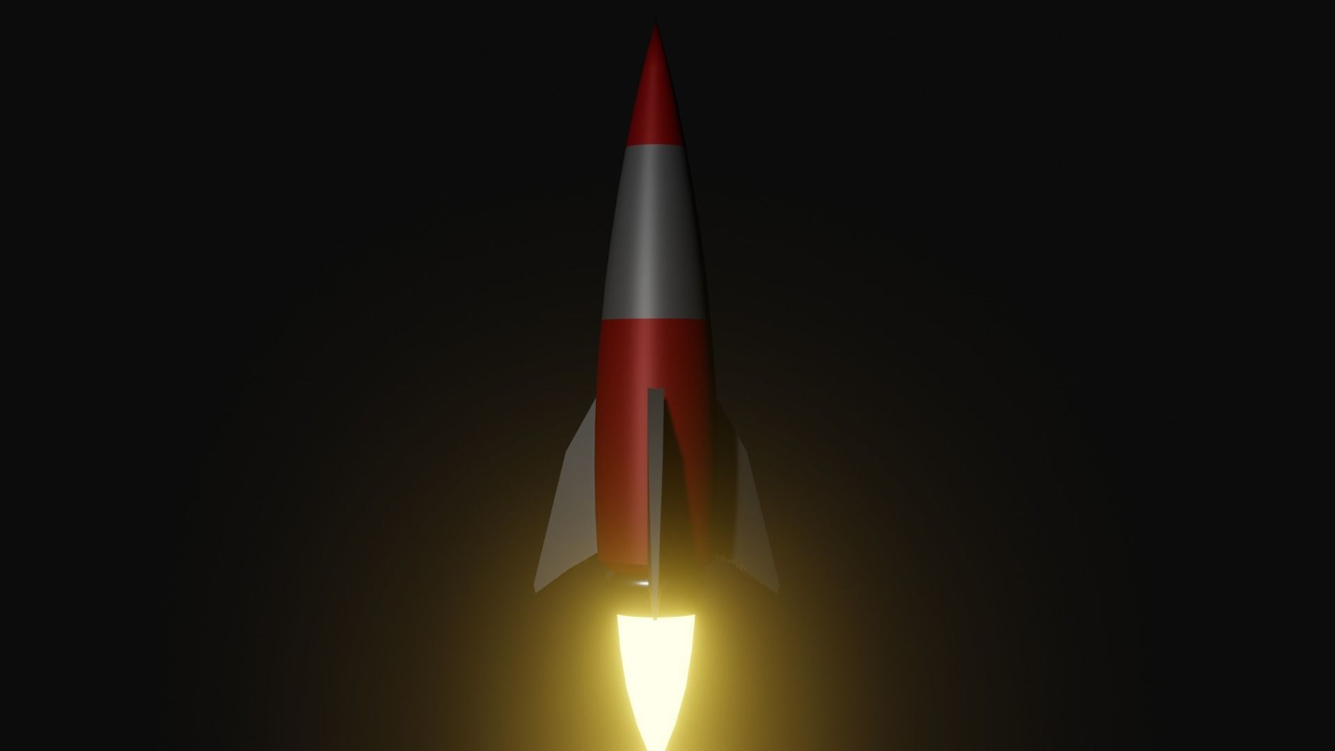 Retro-Cartoon Spaceship 3D model_4