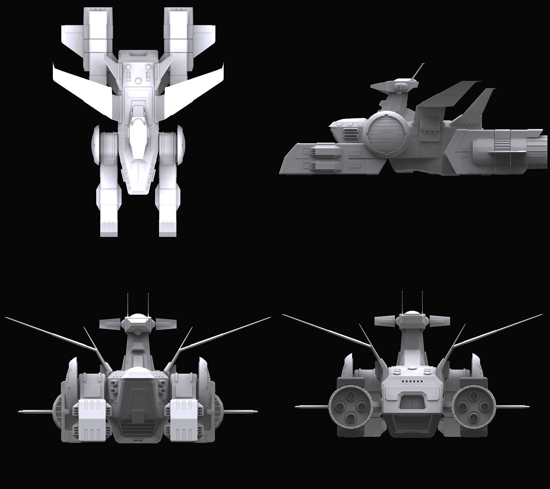 Gundam Zeon X Earth Federation Space military Collection 3D model_4