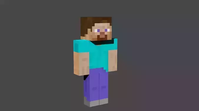 Minecraft steve low-poly rigged Free low-poly 3D model
