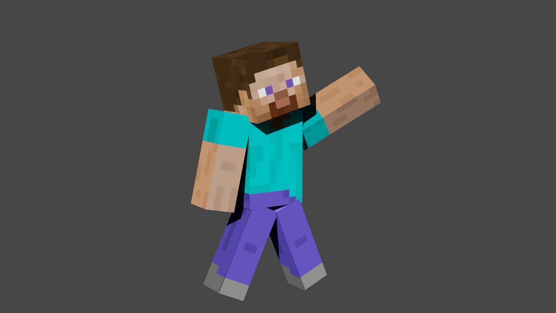Minecraft steve low-poly rigged Free low-poly 3D model_2