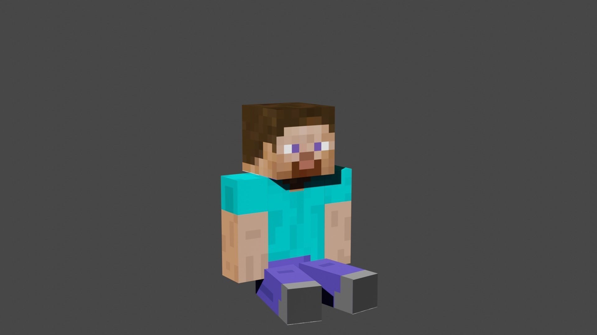 Minecraft steve low-poly rigged Free low-poly 3D model_4